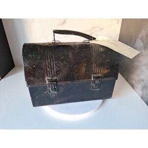 BLACK DOME METAL LUNCH BOX PAIL COAL MINERS STEEL VINTAGE